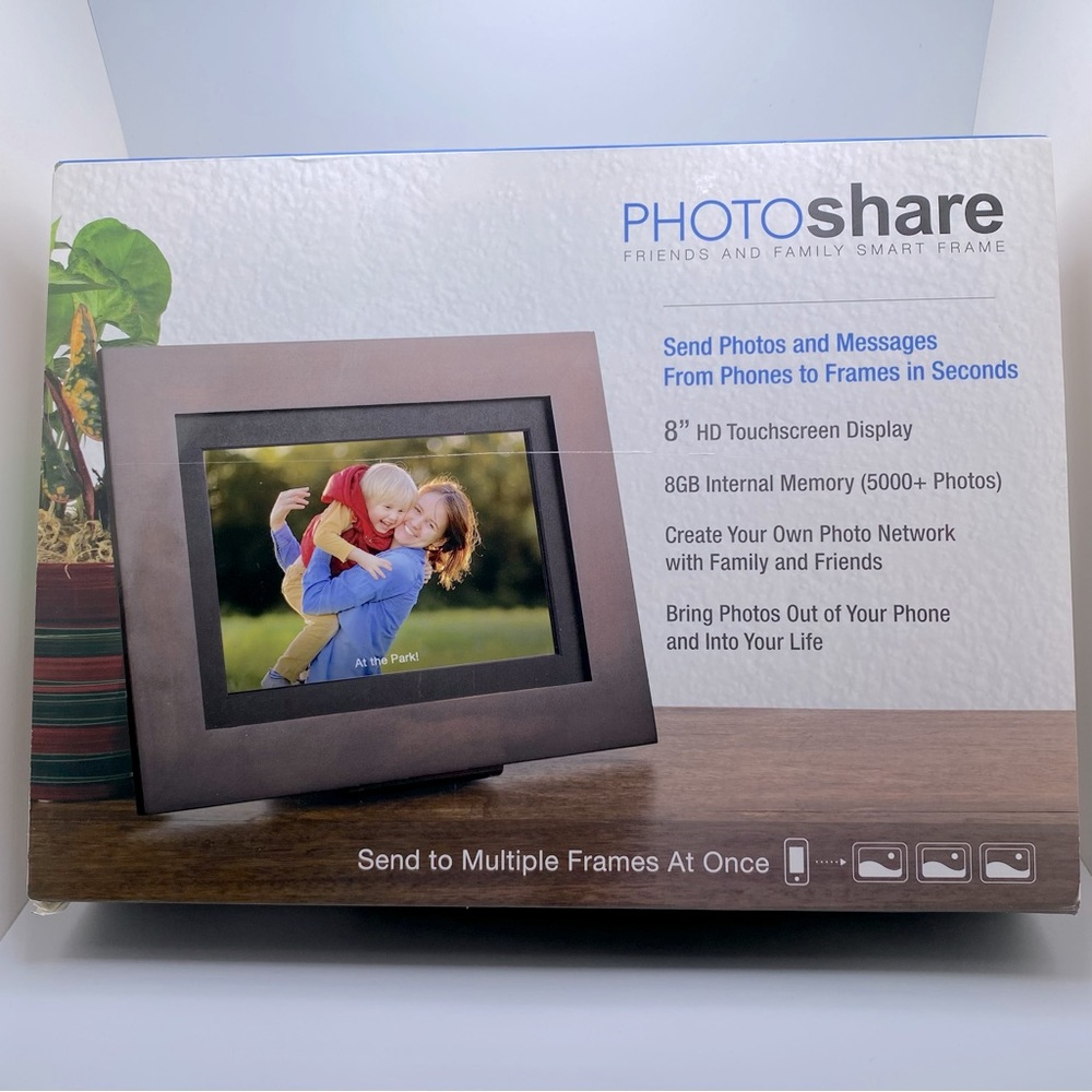 PhotoShare friends and family smart frame 8” HD Touchscreen Display